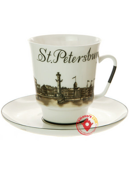 Kupit Chashka S Blyudcem Kofejnaya Forma Majskaya Risunok Do Svidaniya Peterburg 1 Ifz Tula